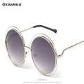 Vente chaude ronde mode cool femmes lunettes de soleil